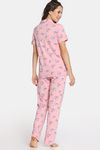 Rosaline Purrfect Dreams Knit Cotton Pyjama Set - Tickled Pink — thumbnail 3
